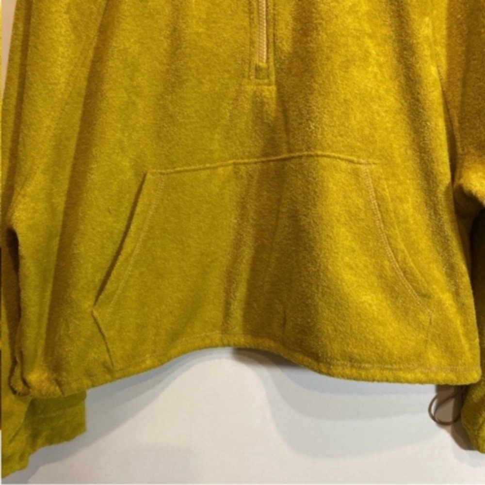 OldNavy Half Zip Up Terry Towel Fleece Sweater Size Large Chartreuse - Picture 5 of 10